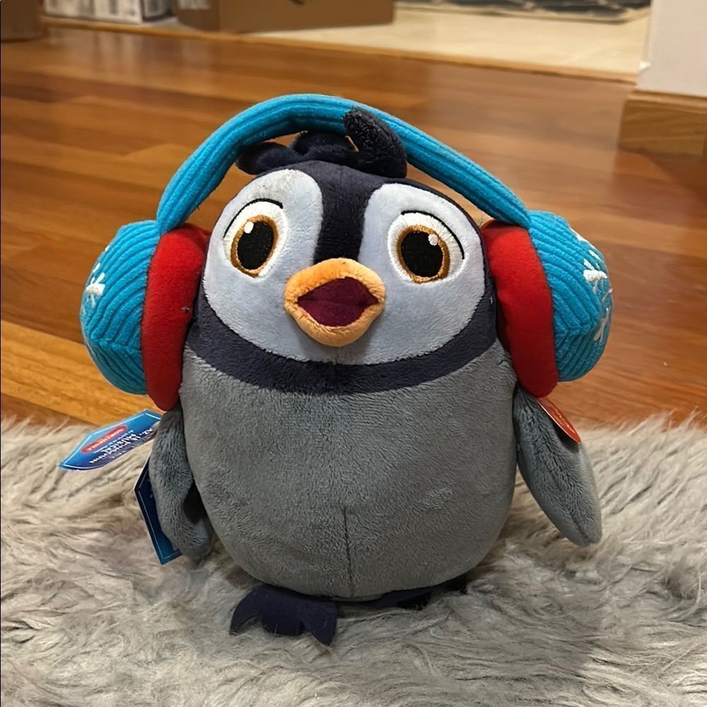 NWT Hallmark jammin jaz gray and teal‎ singing penguin
